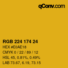 Color code: RGB 224 174 24 | qconv.com