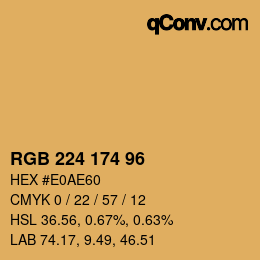 Código de color: RGB 224 174 96 | qconv.com