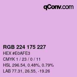 カラーコード: RGB 224 175 227 | qconv.com