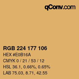 Color code: RGB 224 177 106 | qconv.com