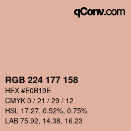 カラーコード: RGB 224 177 158 | qconv.com