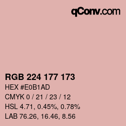 カラーコード: RGB 224 177 173 | qconv.com
