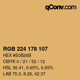Farbcode: RGB 224 178 107 | qconv.com