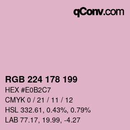 Color code: RGB 224 178 199 | qconv.com