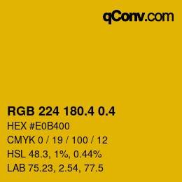 カラーコード: RGB 224 180.4 0.4 | qconv.com