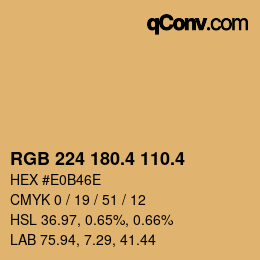 カラーコード: RGB 224 180.4 110.4 | qconv.com