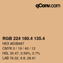 カラーコード: RGB 224 180.4 135.4 | qconv.com