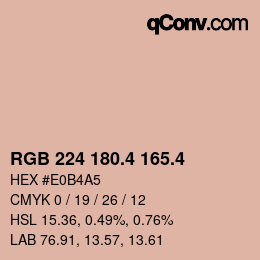 カラーコード: RGB 224 180.4 165.4 | qconv.com