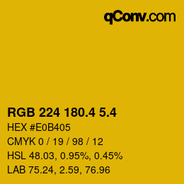 カラーコード: RGB 224 180.4 5.4 | qconv.com
