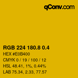 カラーコード: RGB 224 180.8 0.4 | qconv.com