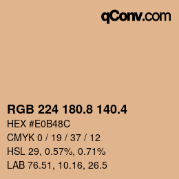 カラーコード: RGB 224 180.8 140.4 | qconv.com