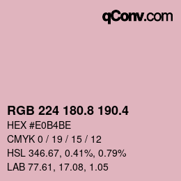 カラーコード: RGB 224 180.8 190.4 | qconv.com