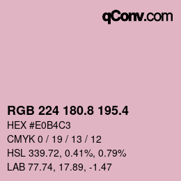 カラーコード: RGB 224 180.8 195.4 | qconv.com