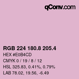 カラーコード: RGB 224 180.8 205.4 | qconv.com