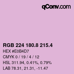 カラーコード: RGB 224 180.8 215.4 | qconv.com