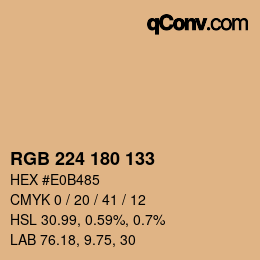 カラーコード: RGB 224 180 133 | qconv.com