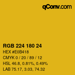 Code couleur: RGB 224 180 24 | qconv.com