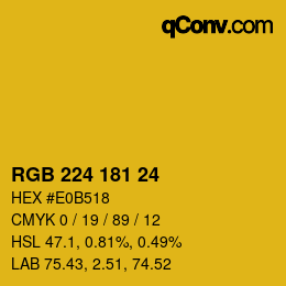 Color code: RGB 224 181 24 | qconv.com