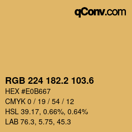カラーコード: RGB 224 182.2 103.6 | qconv.com