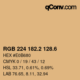 カラーコード: RGB 224 182.2 128.6 | qconv.com