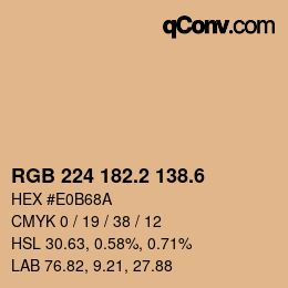 カラーコード: RGB 224 182.2 138.6 | qconv.com