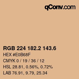カラーコード: RGB 224 182.2 143.6 | qconv.com