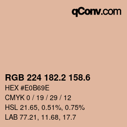 カラーコード: RGB 224 182.2 158.6 | qconv.com