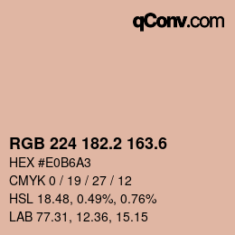 カラーコード: RGB 224 182.2 163.6 | qconv.com