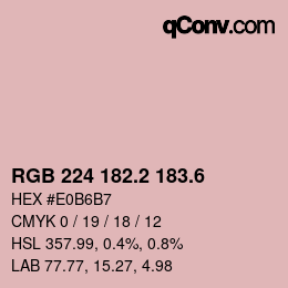 カラーコード: RGB 224 182.2 183.6 | qconv.com