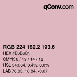 カラーコード: RGB 224 182.2 193.6 | qconv.com