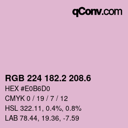 カラーコード: RGB 224 182.2 208.6 | qconv.com