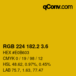 カラーコード: RGB 224 182.2 3.6 | qconv.com