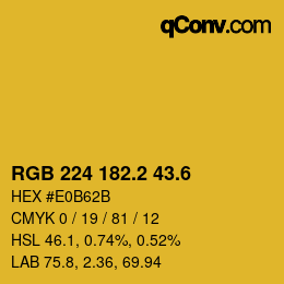 カラーコード: RGB 224 182.2 43.6 | qconv.com