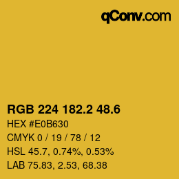 カラーコード: RGB 224 182.2 48.6 | qconv.com