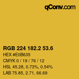 カラーコード: RGB 224 182.2 53.6 | qconv.com