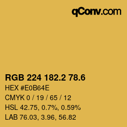 カラーコード: RGB 224 182.2 78.6 | qconv.com