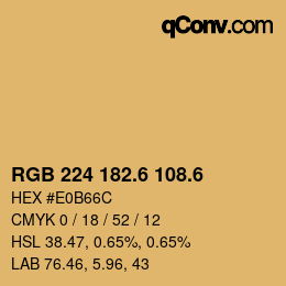 カラーコード: RGB 224 182.6 108.6 | qconv.com