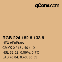 カラーコード: RGB 224 182.6 133.6 | qconv.com
