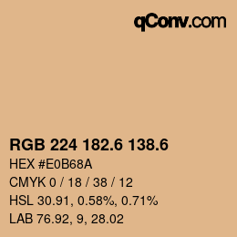 カラーコード: RGB 224 182.6 138.6 | qconv.com