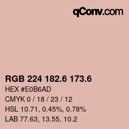 カラーコード: RGB 224 182.6 173.6 | qconv.com