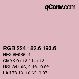 カラーコード: RGB 224 182.6 193.6 | qconv.com