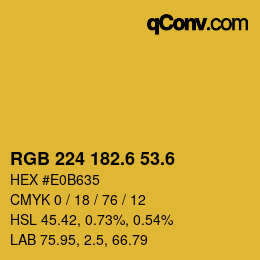 カラーコード: RGB 224 182.6 53.6 | qconv.com