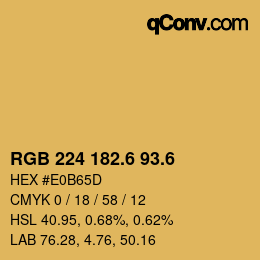 カラーコード: RGB 224 182.6 93.6 | qconv.com