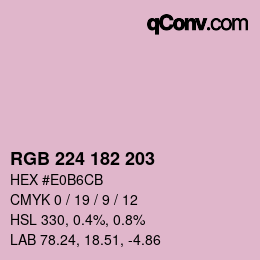 颜色代码: RGB 224 182 203 | qconv.com