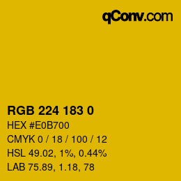 颜色代码: RGB 224 183 0 | qconv.com