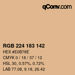 カラーコード: RGB 224 183 142 | qconv.com