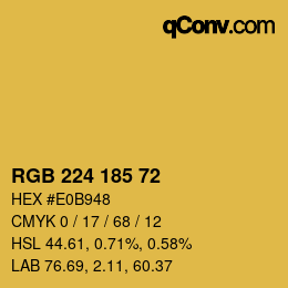 Color code: RGB 224 185 72 | qconv.com