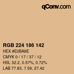 Color code: RGB 224 186 142 | qconv.com