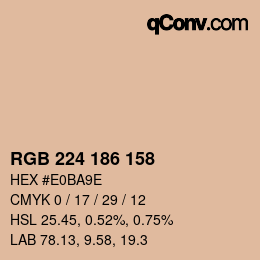 Color code: RGB 224 186 158 | qconv.com