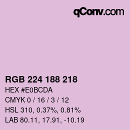 Farbcode: RGB 224 188 218 | qconv.com